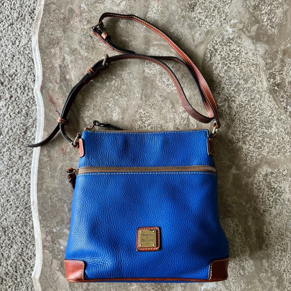 Dooney & Bourke Midnight Blue Pebble Grain Leather Crossbody & Shoulder Bag NWOT